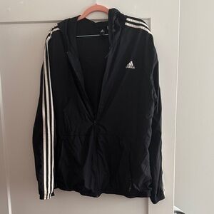 Adidas Black Jacket with White Stripes